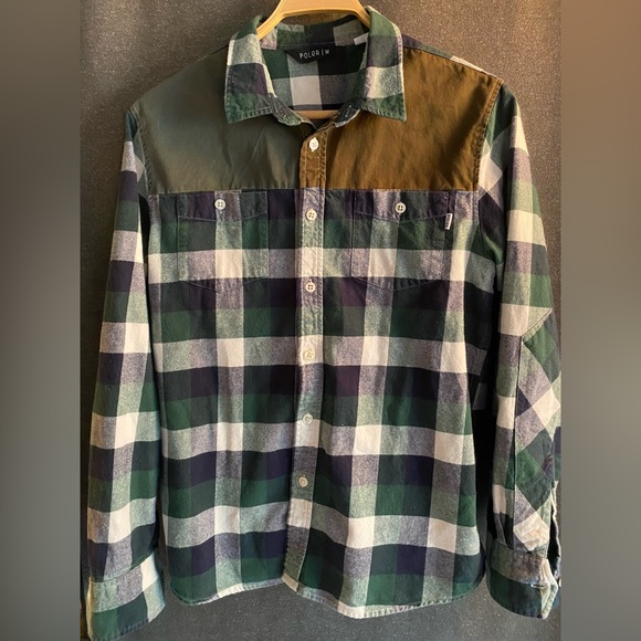 Poler Buffalo check flannel w/contrasting chest panels - Picture 1 of 5